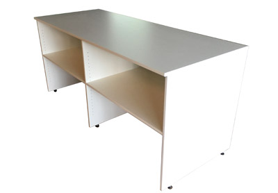 Messetheke Cateringtheke Klappbar KBS weiß mit Stellfüßen